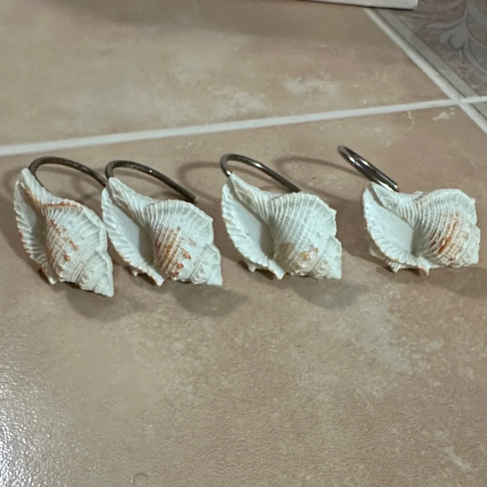 Seashell & Starfish Hooks PLUS 2 Shower Curtains. All Beach Theme - Picture 7 of 9